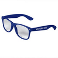 Royal Blue Retro Clear Lenses Sunglasses